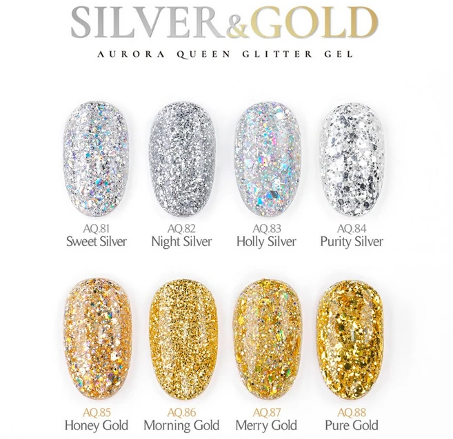 디젤 오로라퀸 실버 골드 글리터 컬러 젤 컬렉션 8종(단품), AQ84 퓨리티실버, 1개 - 쿠팡