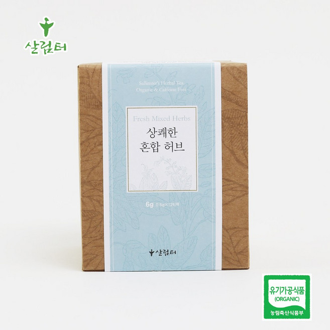 살림터 허브차 티백 상쾌한 혼합 허브 6g (0.5g x 12개), 12개, 500mg, 4개, 12개입
