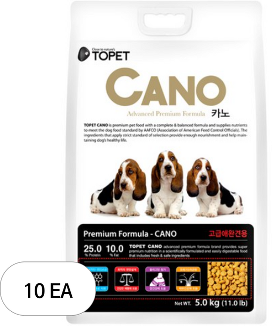 사조동아원 전연령 투펫 카노 다이어트 건식사료, 곡물, 5kg, 10개