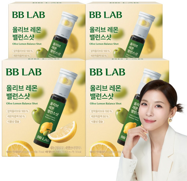 비비랩 올리브 레몬 밸런스샷 600 mg x 2캡슐 + 25 ml 7병, 4개, 7회분