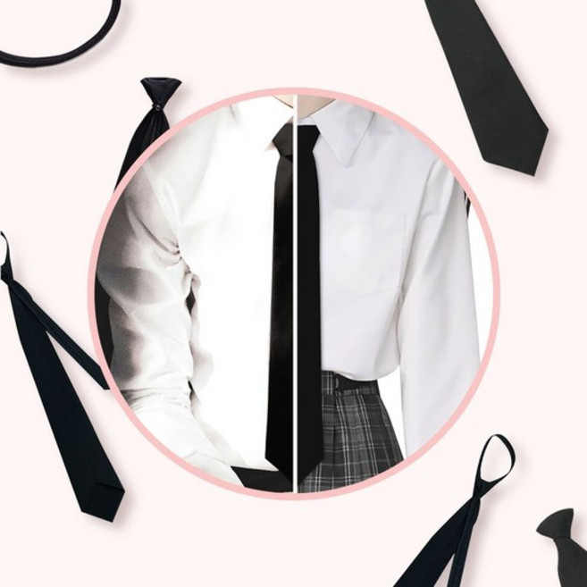 블랙 자동 넥타이(남녀공용) 상가집넥타이 검은넥타이 교복넥타이 자동넥타이 검정넥타이