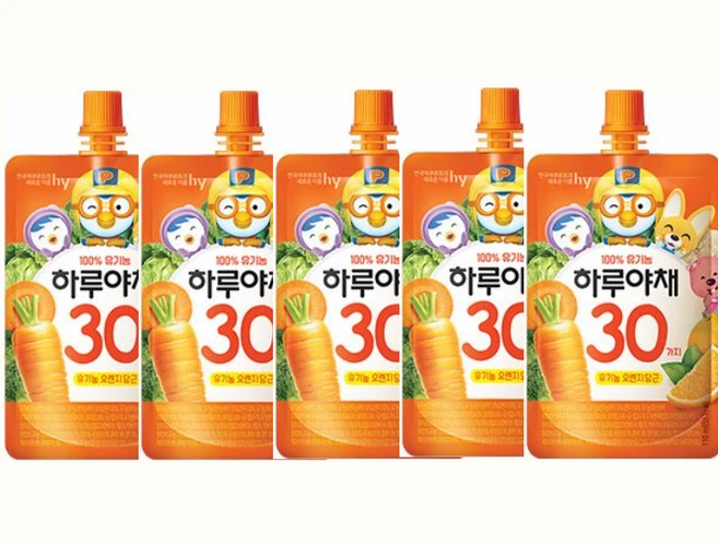 hy 한국야쿠르트 키즈야채 유기농 과채주스 오렌지 당근, 30개, 110ml - 쿠팡