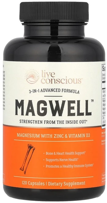 라이브컨셔스 MagWell 3-in-1 어드밴스드 포뮬러 캡슐 120정, 1개 - 쿠팡
