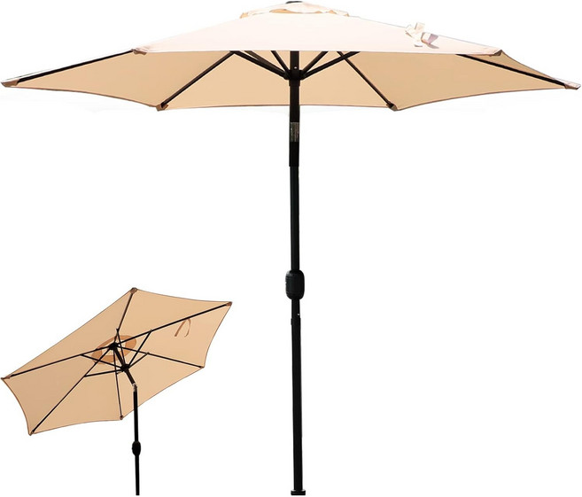 낚시 파라솔 심플 대형 사각 파라솔 전원주택 마당 정원 야외용 테라스 루프탑 테라스 야외 원터치 다용도 경량 캠핑 야외 파라솔 230cm 4-5 인용, 아이보리