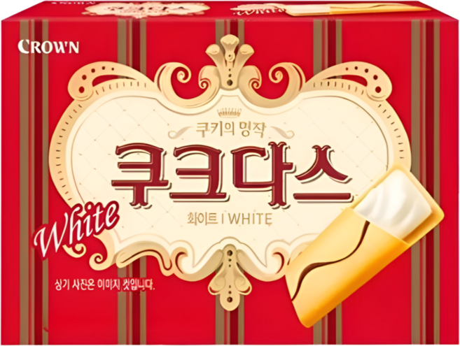 크라운 과자 쿠크다스 화이트, 77g, 1개