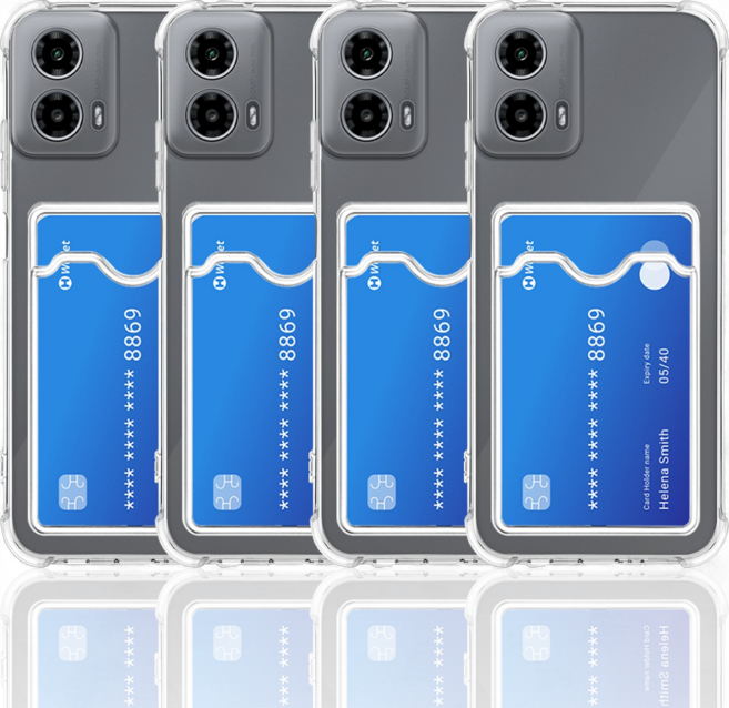 모토로라 모토 G34 5G 카드 수납 포켓 투명 범퍼 케이스 4개