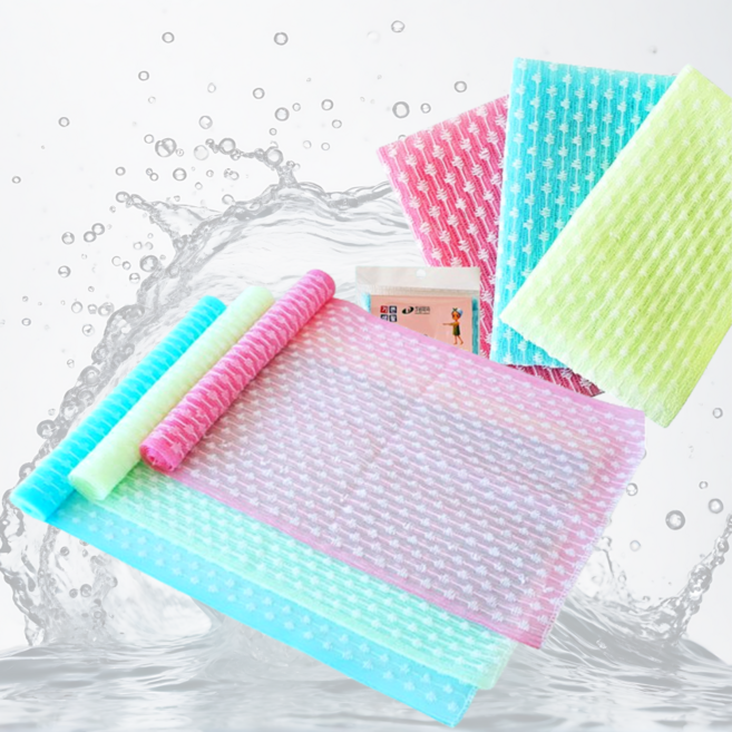 거품이 풍부한 모던 까슬 샤워타올 1P 10개 색상랜덤, 10세트, 1매