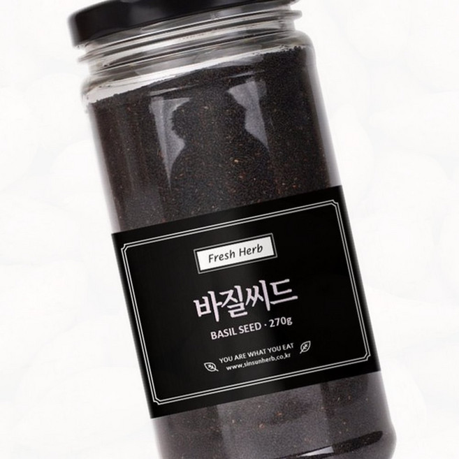 바질씨드 식이섬유 다이어트 식단 관리 바질 씨앗 식용 270g, 1개, 1g