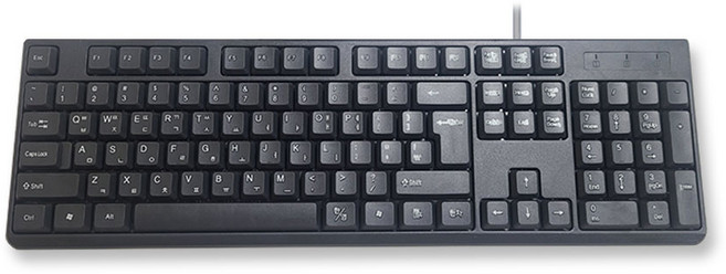 표준 104키 유선키보드 k530 블랙 USB 멤브레인 당일발송 사은품용 사무용, USB 104키 블랙