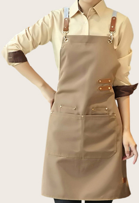 풀팟 다용도 바리스타 방수앞치마 1P 공방 주방 카페 미용실 베이커리 화실 가벼운앞치마, 다크 아이보리, 1개