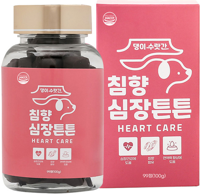 댕이수랏간 강아지 침향 영양제, 심장, 1개, 100g