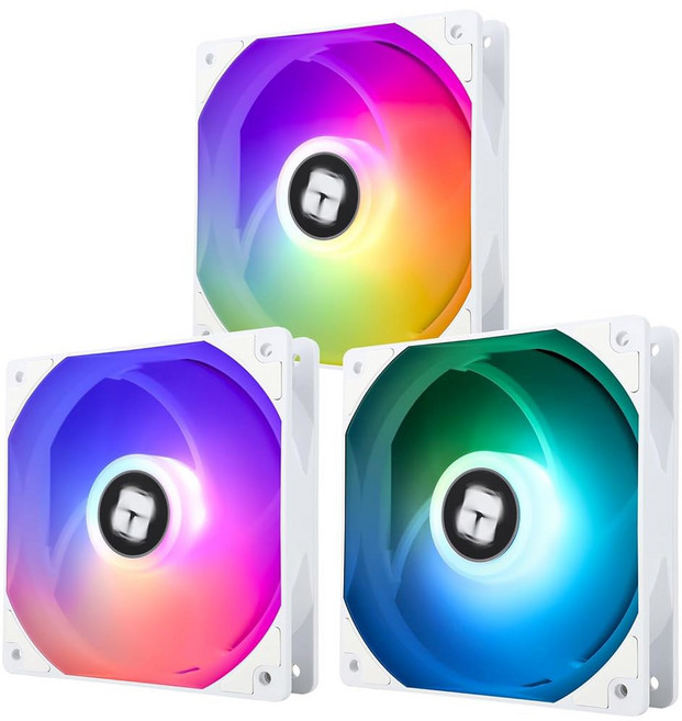 THERMALRIGHT TL-C12CW-S X3 CPU 팬 120MM 흰색 ARGB 케이스 쿨러 S-FDB 베어링이 포함된 4핀 PWM 사일런트 컴퓨터 냉각 최대 1550RPM, 서멀라이트 TL-C12CW-S X3 CPU 팬 120m