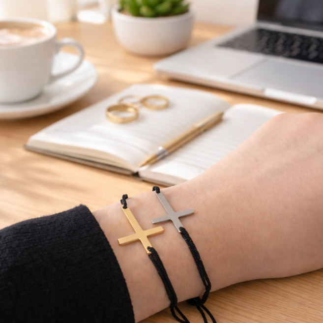 에브리데이오브 커플 십자가 팔찌