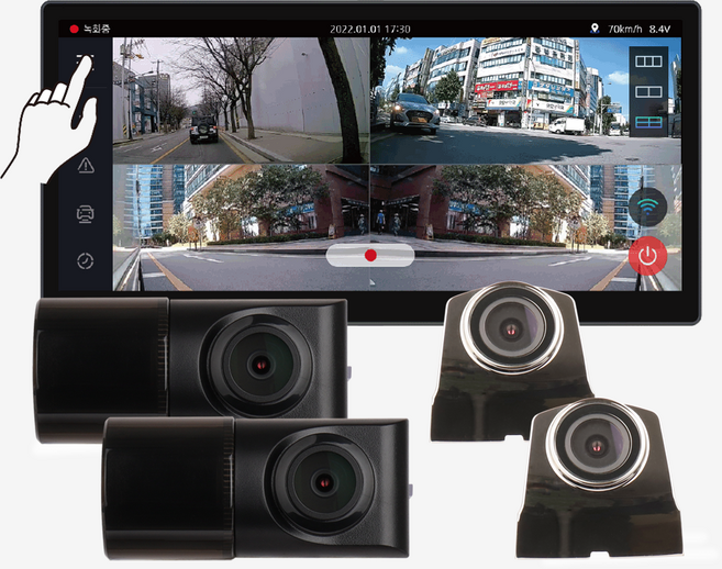 지넷 4채널 페달 화물차 블랙박스 승합차 전용 D-FORCE S1 RV, WIFI 동글만, 128GB