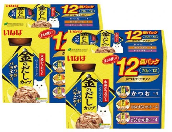 이나바 고양이 금빛육수컵 버라이어티 간식, 가다랑어, 70g, 24개 - 쿠팡