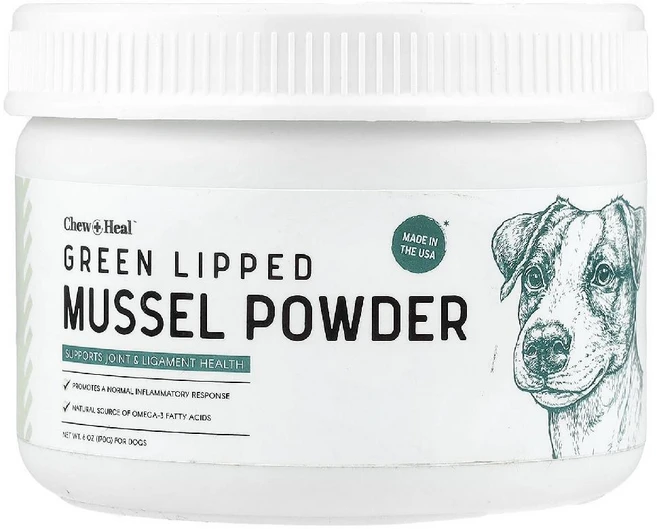 Chew + Heal 초록입홍합 분말 반려견용 170g 조인트케어 영양제 - 쿠팡