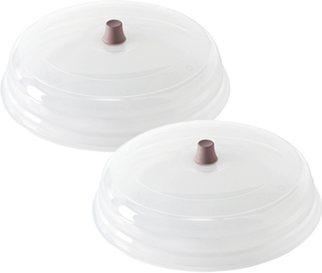 홈하우스 국산 플래티넘 실리콘 전자레인지용 뚜껑 폴딩 덮개 중+중 2종 세트, 다크핑크, 1세트