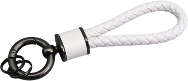 카슬라 가죽 레더루프 키링 열쇠고리, 화이트, 1개