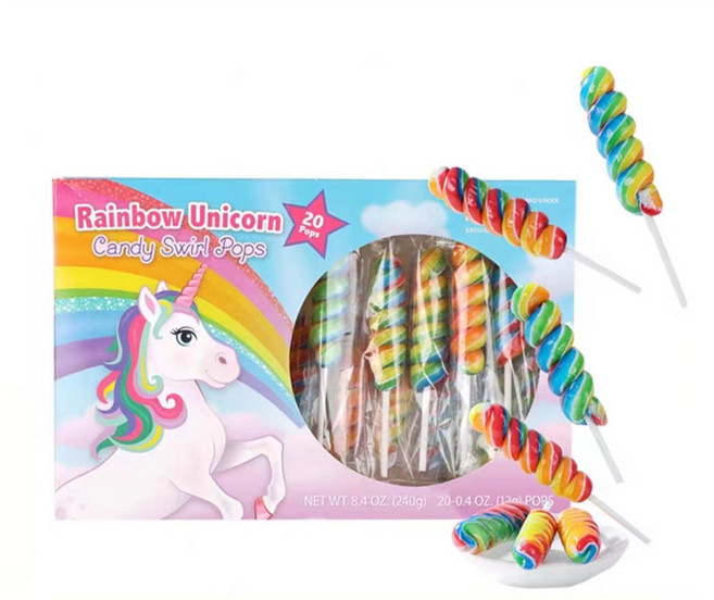 OKYAIOS 크리스마스 레인보우 회오리팝 막대사탕, 1개, 240g