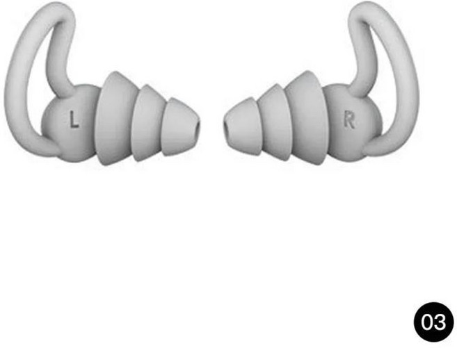 소음 감소 실리콘 방지 귀마개 차단 수면 여행용, A-3 Layer Gray, 1개