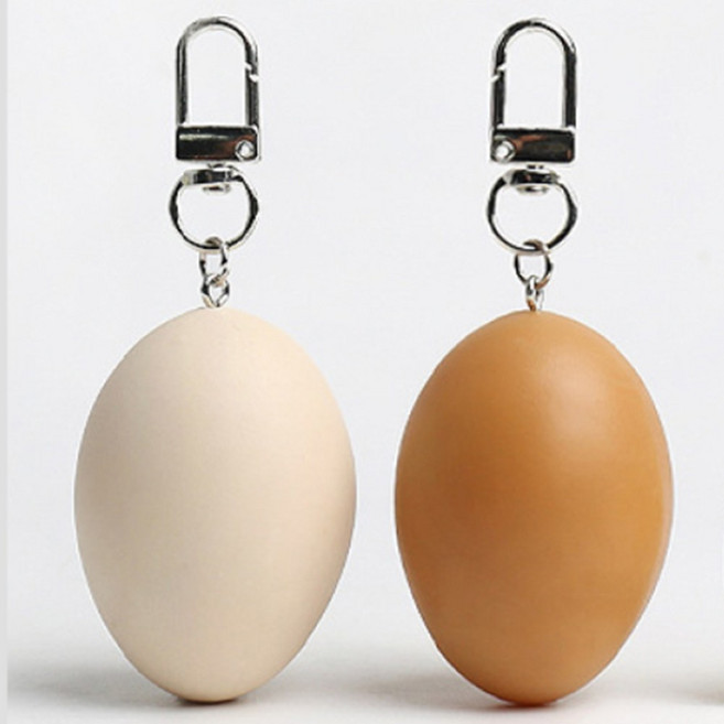 시선강탈 달걀 키링 김 계란 열쇠고리 리얼리즘 삶은달걀 악세서리, 브라운
