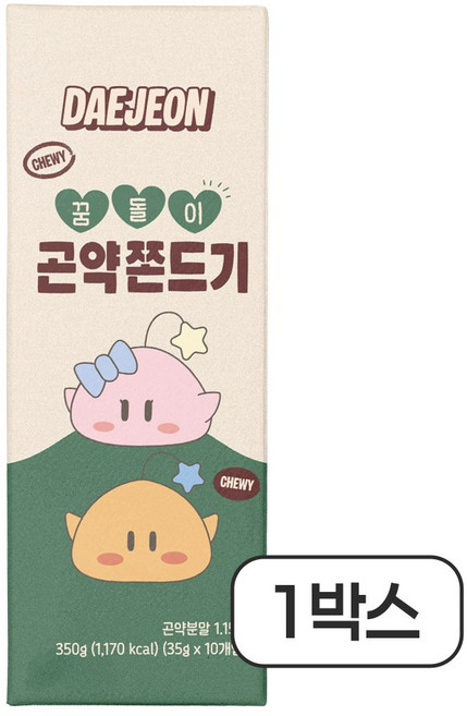 대전 꿈돌이 쫀드기 곤약쫀드기, 1박스, 350g