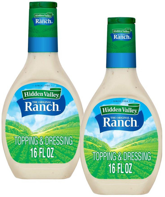 히든벨리 오리지널 랜치 샐러드 드레싱 앤 토핑 Hidden Valley Original Ranch, 473ml, 2개