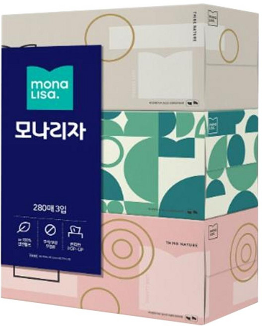 [모나리자] 라이브스마트 각티슈 280매 [3곽1팩], 1, 3