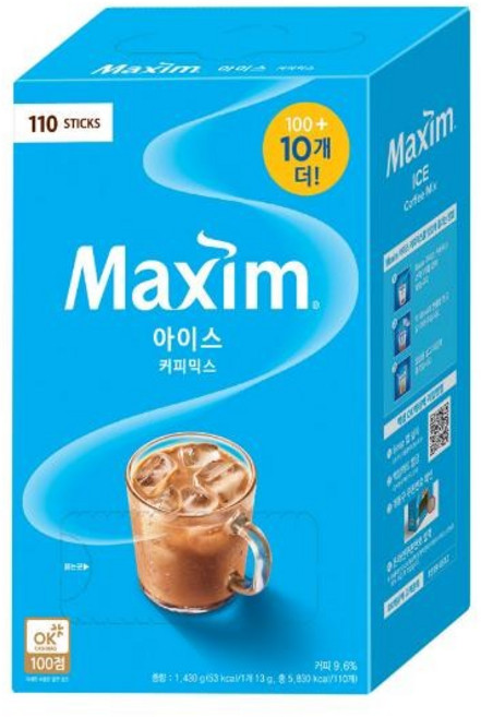 맥심 아이스 커피믹스 13g 100T+10T 동서식품, 1, 1