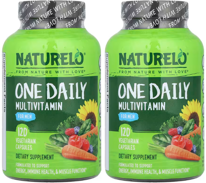 미국 직배송 NATURELO One Daily Multivitamin for Men - with Vitamins & Mineral B01FYD2CP8, 2개, 120정