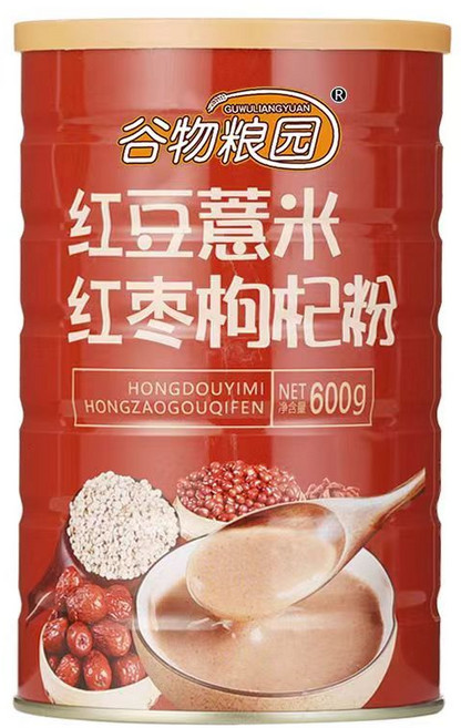 OKYAIOS 팥 율무 대추 구기자 가루 스프 아침 식사대용 곡물 분말, 4개, 600g