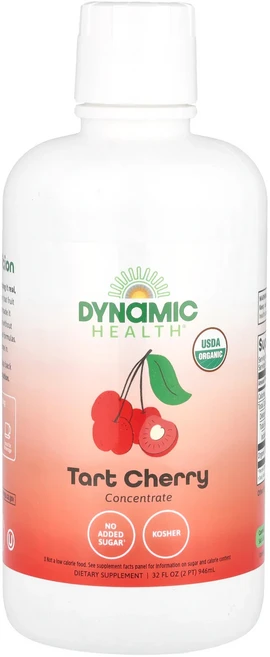 Dynamic Health 유기농 인증 타트체리 즙 농축액 100% 무가당 946ml(32fl oz), DynamicHealth유기농인증타트체리즙농축액100무, 946ml - 쿠팡
