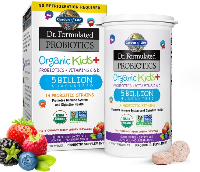 가든오브라이프 닥터포뮬레이티드 키즈플러스 50억 프로바이오틱스 베리체리 30정 유산균, 2개 - 쿠팡