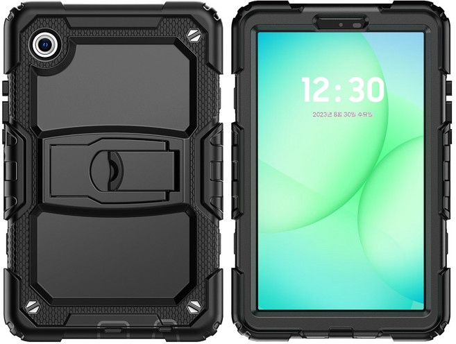 삼성 갤럭시 탭 A11 / A9 8.7인치 방수 방진 방충 방한 견고한 보호 케이스 + 스탠드 일체형, 1개, 블랙