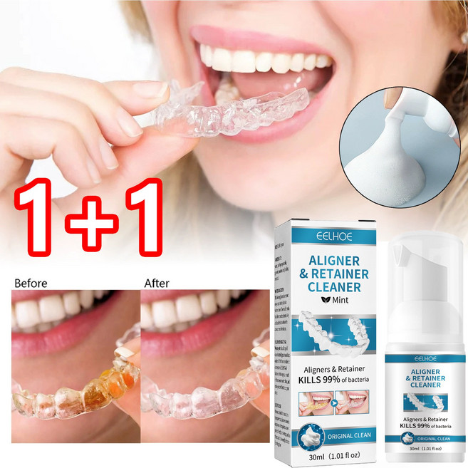 1+1 교정기 세정제 틀니세정제 살균 100%, 2개, 30ml