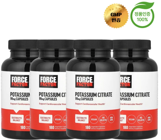 2+2 포스 팩터 구연산칼륨 99mg 베지 캡슐 180정, 4개 - 쿠팡