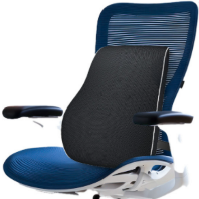 올카 메모리폼 의자 등받이 쿠션, 블랙, 1개