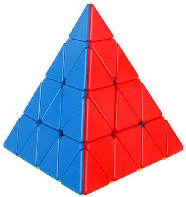 Shengshou Mastermorphix 4x4 피라미드 학습 및 교육 퍼즐 Cubo Magico 14세 이상를위한 장난감 선물, 01 Stickerless, 1개