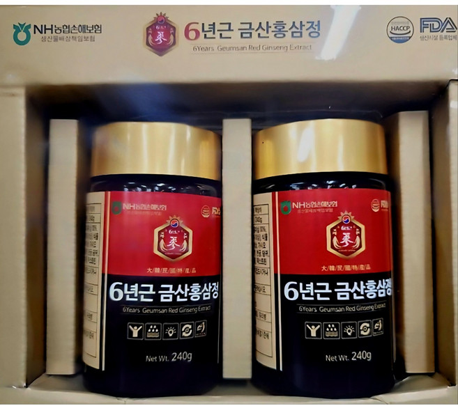 6년근 금산 홍삼정 골드 홍삼진액 농축액 액기스 240gx2 1박스, 480g