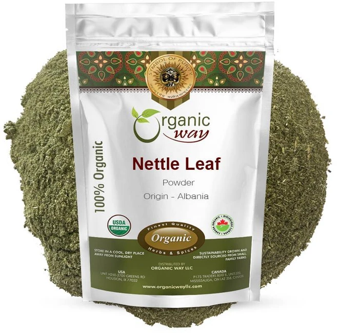 Organic Way 쐐기풀 잎 파우더 (Urtica dioica) - 허브 티 | 유럽 야생 수확 | 코셔 및 USDA 인증 | 비건 GMO 프리 및 글루텐 프리 | 재밀봉, 4 Ounce (Pack of 1) - 쿠팡