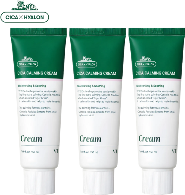 코즈멧 VT 시카 카밍 크림 (압축 마스크팩 증정), 3개, 50ml