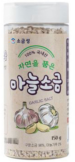 소금성 굵은입자 마늘소금 용기형, 1개, 150g