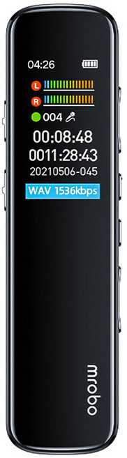 mrobo 數位錄音筆, 黑色, RV-19