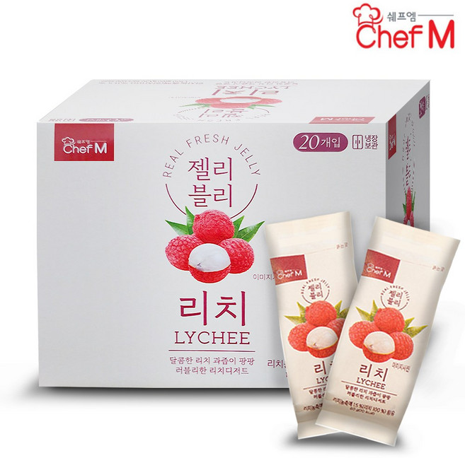 쉐프엠 젤리블리 3종1박스씩 총 60입/샤인머스켓/애플망고/리치, 1.2kg, 3박스