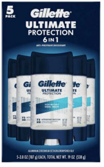 질레트 얼티밋 프로텍션 6in1 땀 억제제 데오드란트 107g 5입 Gillette Ultimate Protection 6-in-1 Antiperspirant, 5개 - 쿠팡