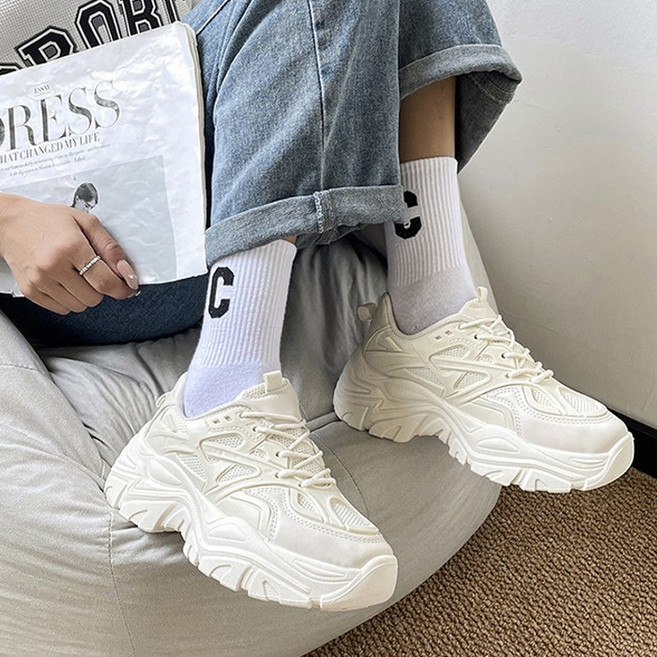 여성 어글리 스니커즈 키높이 통굽 운동화 5cm 데일리 패션운동화