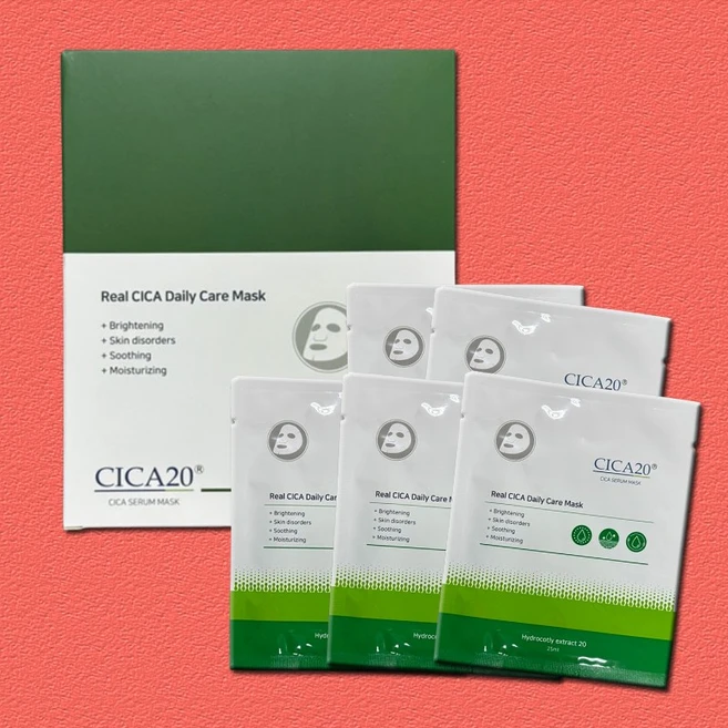 CICA20 마스크 1box(5매입) 리얼 시카 데일리 케어 마스크팩, 1개, 5개입 - 쿠팡