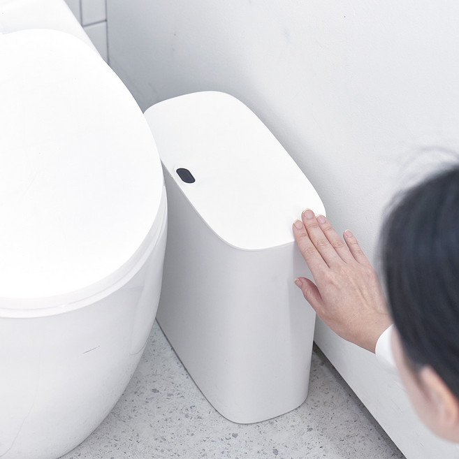 홈비 자동 센서 슬림 틈새 휴지통, 화이트