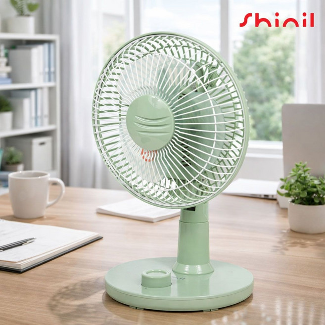 신일 3엽 날개 탁상용 좌우회전 레트로 유선 미니 선풍기 SIF-BD06KP