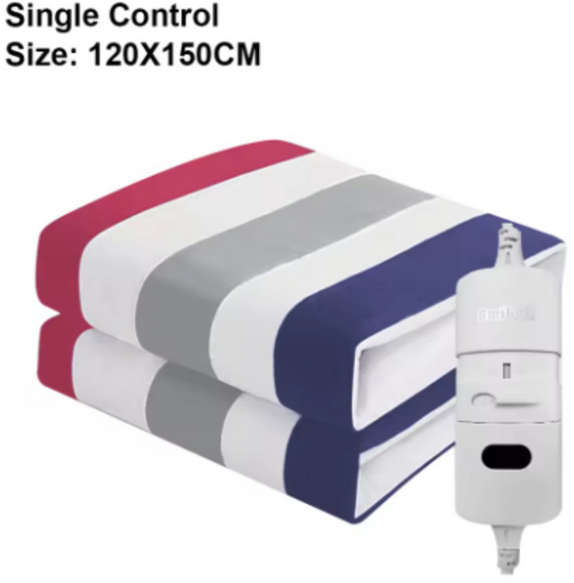 퀵픽스 전기 담요 220V 더 두꺼운 자동 온도 조절기 난방 몸 따뜻한 열 매트리스 방 가열, 120x150cm, Stripe